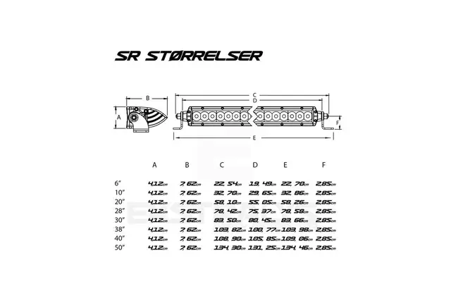 Rigid SR10 LED fjernlys Godkjent LEDbar med en god kastelengde 