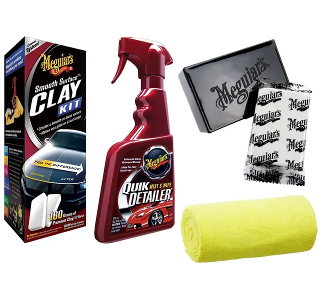 Meguiars Smooth Surface Clay Kit 473ml Quick Detailer + 80g Clay 