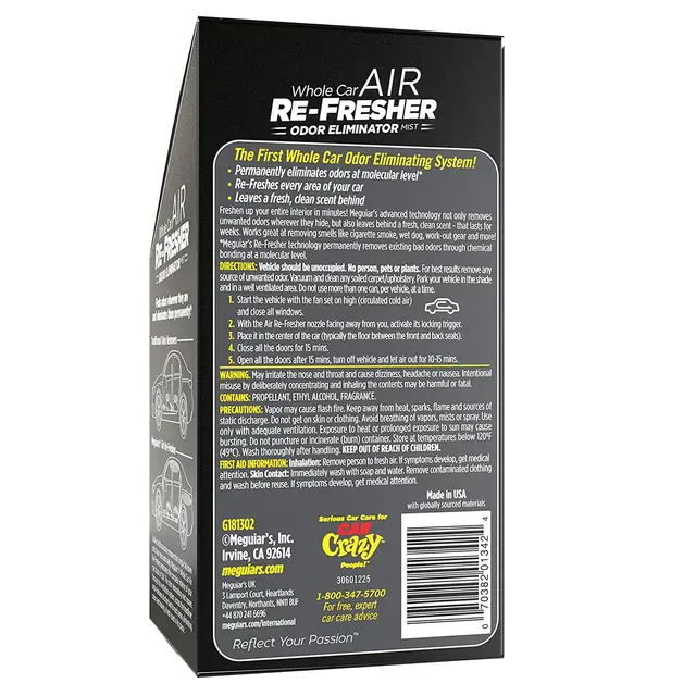 Meguiars Whole Air Re-Fresher New Car Coupe og AC Rens- Nybil lukt - Black Chr 