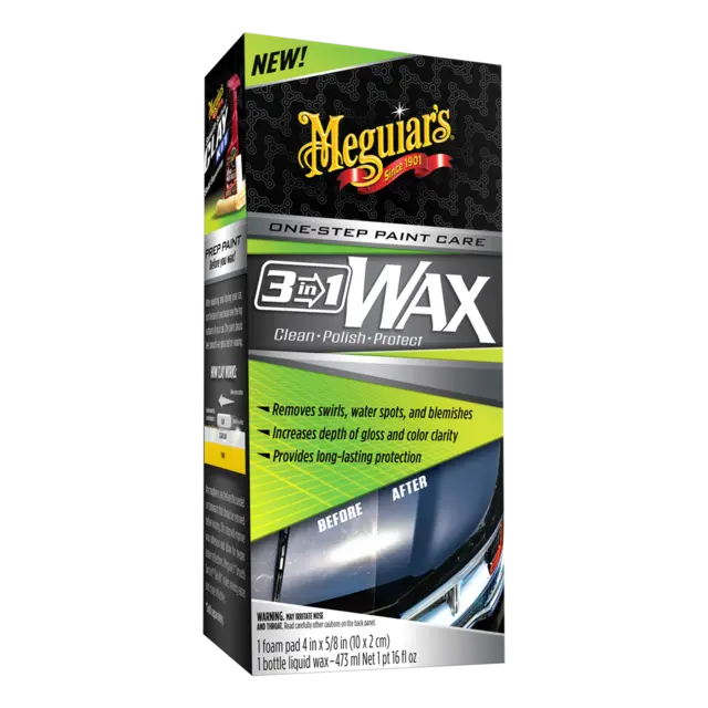 Meguiars 3 in 1 Wax Fjern riper, skap glans og beskytt.473ml 
