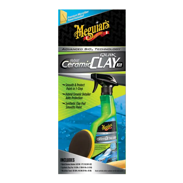 Meguiar’s Hybrid Ceramic Quik Clay kit Et sett med smøremiddel og Clay 