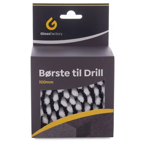 Gloss Factory B&#248;rste til Drill Til tekstiler, gummimatter m.m 100mm
