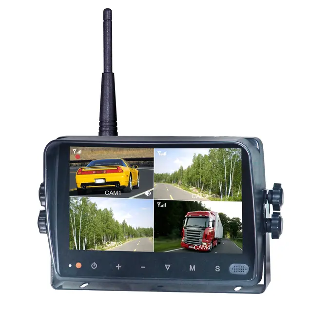 S-Vision Ryggekamera Monitor 7" HD Quad trådløst 