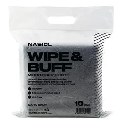 Nasiol Wipe&amp;Buff 40*40 c Mørk grå Mikrofiberklut coating - 10 stk