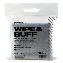 Nasiol Wipe&amp;Buff 40*40 c Lys grå Mikrofiberklut coating - 10 stk