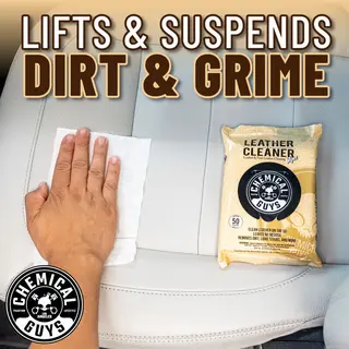 Chemical Guys Leather Cleaner Car Wipes For L&#230;r, kunstig l&#230;r og vinyl, 50 stk