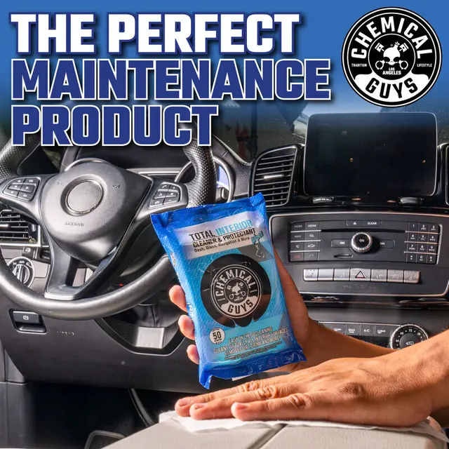 Chemical Guys Leather Cleaner Car Wipes For Lær, kunstig lær og vinyl, 50 stk 