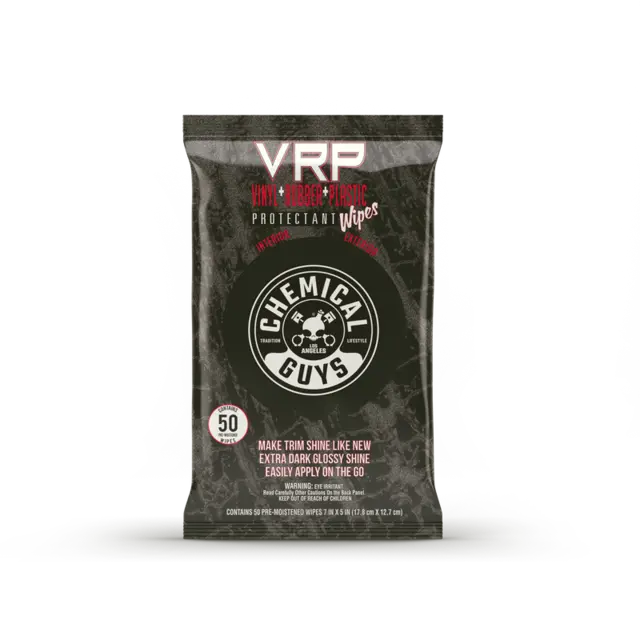 Chemical Guys VRP Wipes Utv og inv plastfornyer, 50stk 