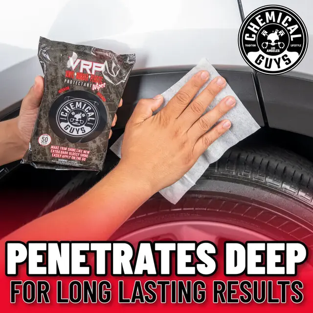 Chemical Guys VRP Wipes Utv og inv plastfornyer, 50stk 
