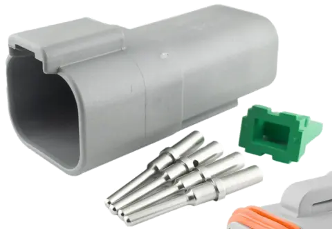 Deutch 4-pin hun-kontakt Komplett kontakt med kabelsko