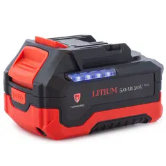 Turisimo 5.0Ah Batteri 20V Kraftig Li-ion batteri for verktøy