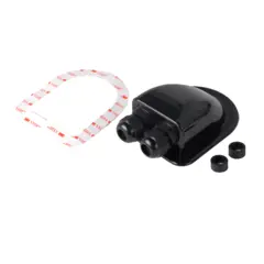 VP Kabelgjennomføring til tak To utganger. Sort , 3M tosidig tape