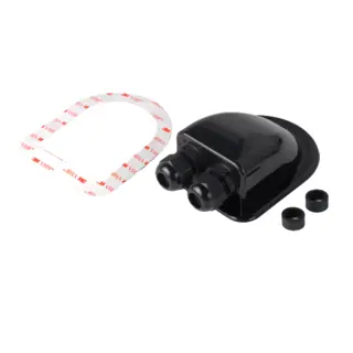 VP Kabelgjennomføring til tak To utganger. Sort , 3M tosidig tape