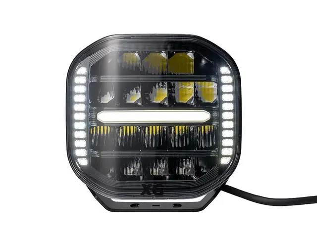 XG Curve 9 LED Driving Light Sort - Med varsellys. 18400 Lumen 