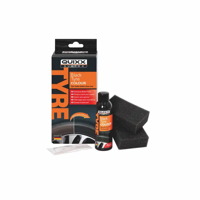 Quixx Black Tyre Colour Sort dekkfarge som får dekksidene sorte 