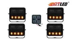 BRT Dual 40 LED m/varsellys Komplett pakke m/ 4 stk. med Bryterpanel