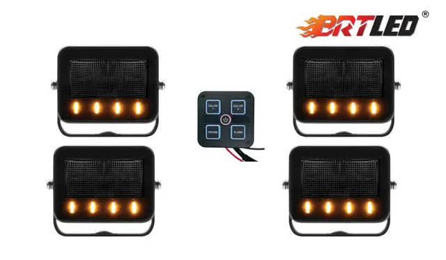BRT Dual 40 LED m/varsellys Komplett pakke m/ 4 stk. med Bryterpanel 