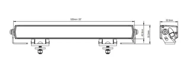BRT® Lyspakke Slimline Pro 20 Gen2 Komplett pakke m/braketter og kabelsett 