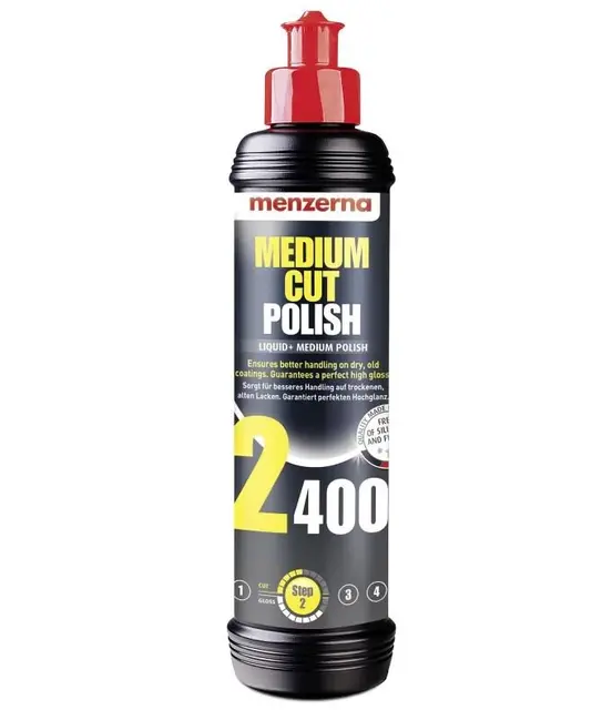 Menzerna Medium Cut Polish 2400, 250ml Medium cut polish for moderat lakkslitas 