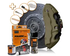 Foliatec Brake Caliper Lacquer Set Combat green matt - 3 components