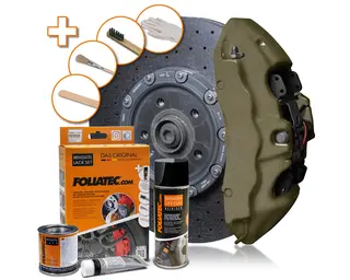 Foliatec Brake Caliper Lacquer Set Combat green matt - 3 components