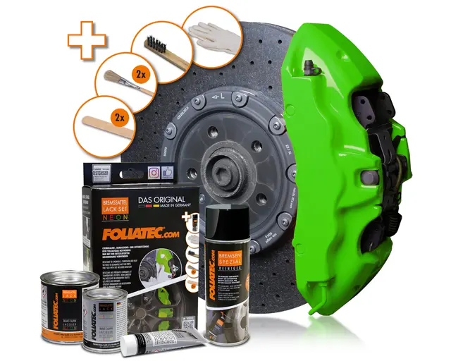 Foliatec Brake Caliper Lacquer Set Neon Green - 3 components 