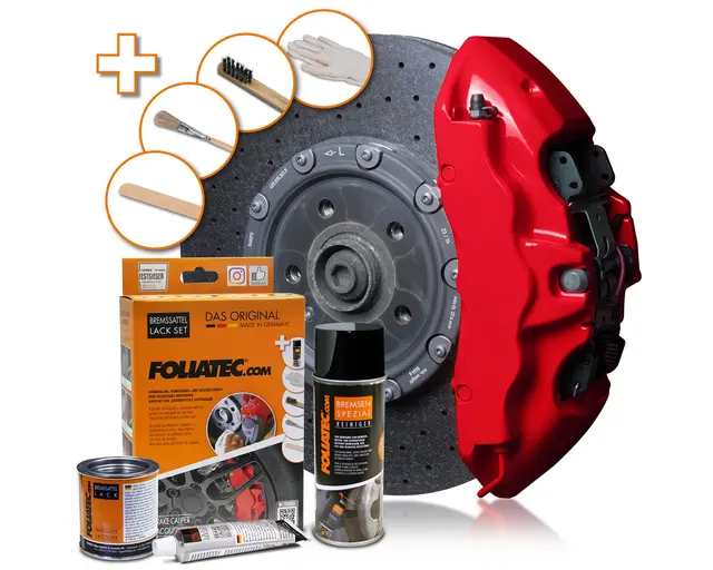 Foliatec Brake Caliper Lacquer Set Racing rosso - 3 components 