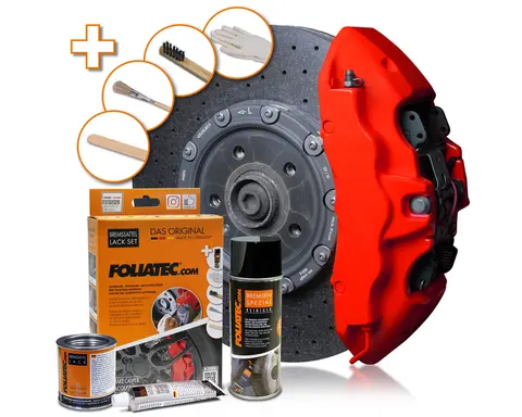 Foliatec Brake Caliper Lacquer Set Racing rosso matt - 3 components