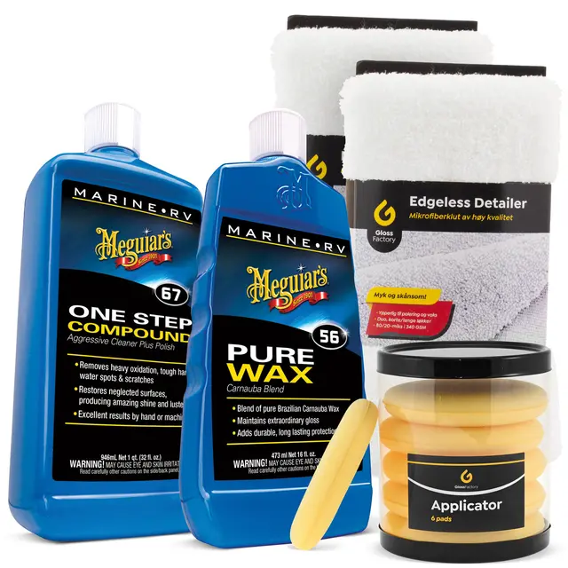 Meguiars Båtpleiepakke Komplett båtpleiepakke til båtpussen 