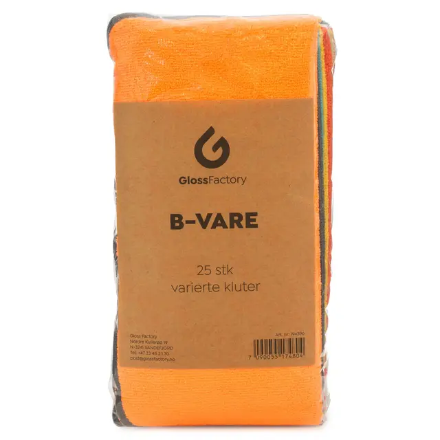 Gloss Factory B-vare Mikrofiberkluter Assorterte farger, 25 stk 