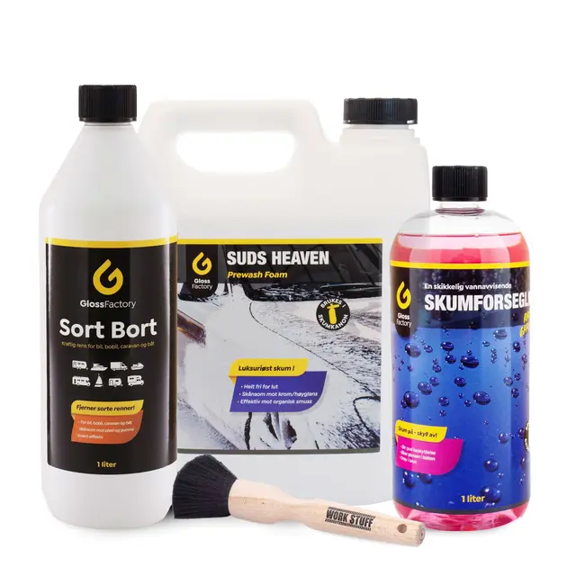 Bobil og Caravanvaskepakke Fjern sorte renner, vask og beskytt 