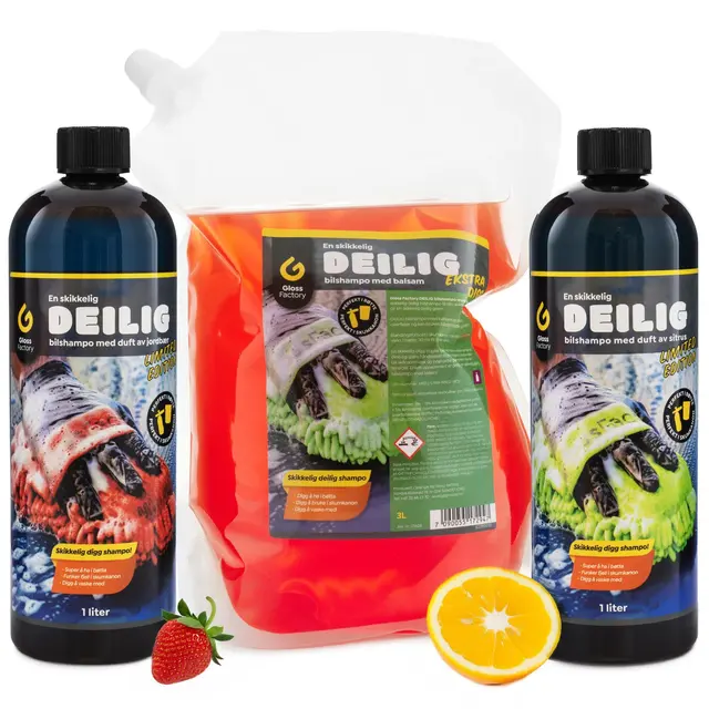 Gloss Factory Deilig bilshampo-pakke 5L deilig såpe - bøtte & skumkanon 