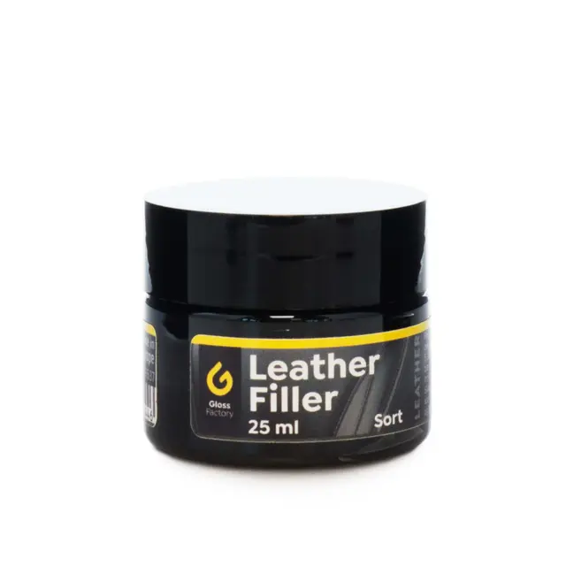 Gloss Factory Leather Filler - sort Sort reparasjonsmasse for skinn - 25ml 