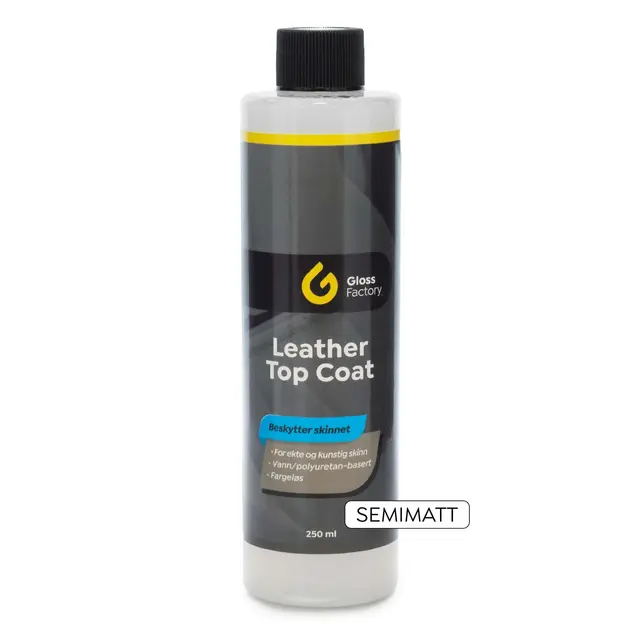 Gloss Factory Leather Top Coat semimatt Fargeløs lakkforsegling for skinn 250ml 