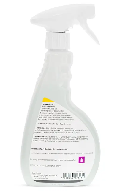 Gloss Factory Pad Cleaner 0,5L Rens for poleringsputer 
