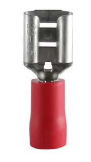 Isolert kabelsko R&#248;d 6,3MM 50 STK