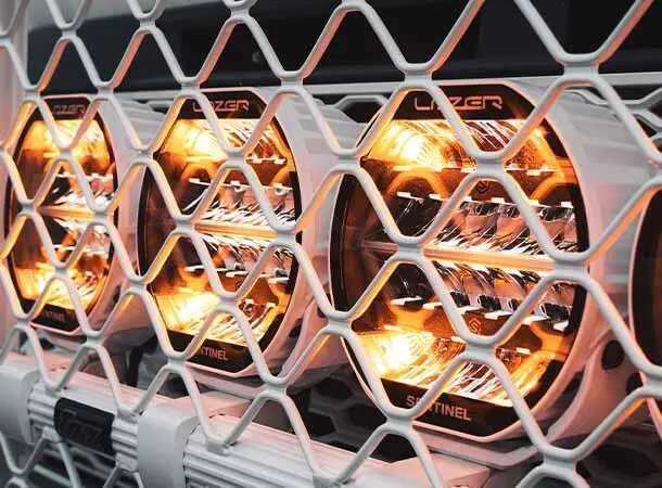 Lazer Sentinel 9 Highline Beacon 130W - PL2 Hvit Med varsellys 