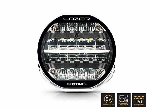 Lazer Sentinel 9 Highline Beacon 130W - PL2 Hvit Med varsellys 