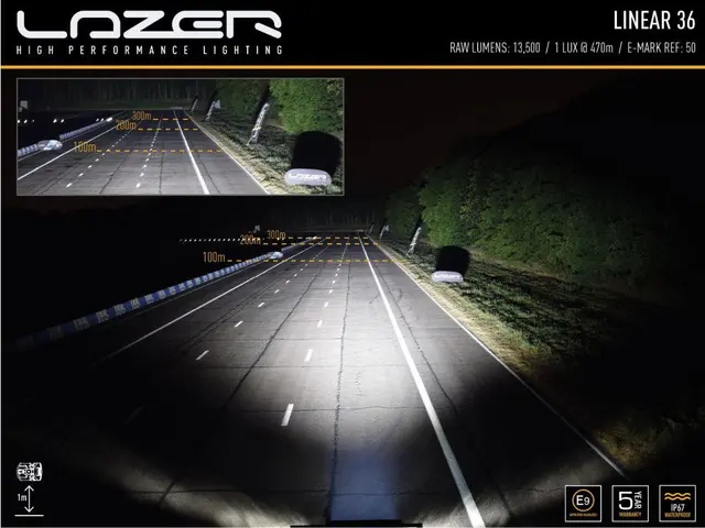 Lazer Linear 36 LED-bar fjernlys Stor godkjent LED-bar med høy effekt! 