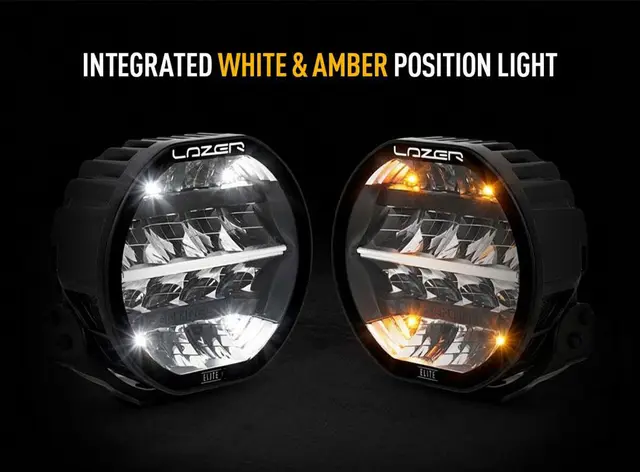 Lazer® Sentinel 7 ELITE YELLOW Gult Lys - med parklys. 9600 Lumen. 