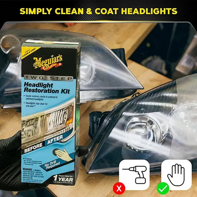 Meguiars 2Step Headlight Restoration Kit Kit for restaurering av frontlykter 