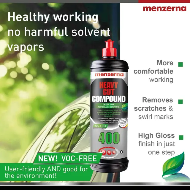 Menzerna Heavy cut 400 GREEN LINE 250 ml Grovt poleringsmiddel, løsemiddelfri 