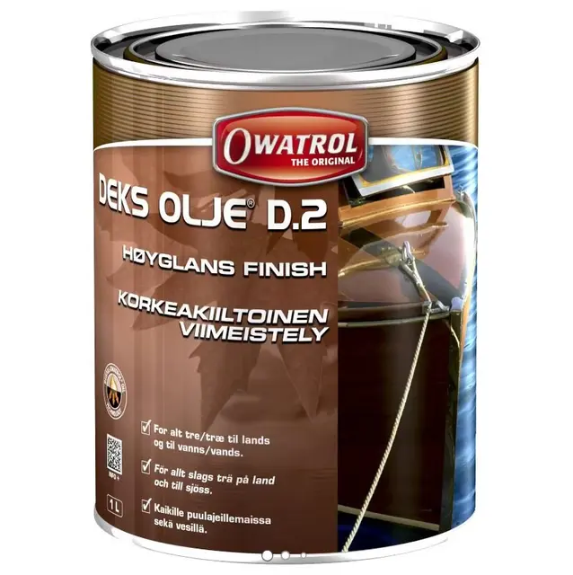 Owatrol Deks Olje D2, 2,5 L Høyglans finish for båt 