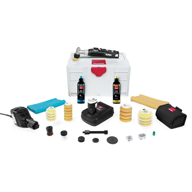 Rupes Nano Shortneck LUX kit m/2 batt, lader, 12mm utkast, 50mm plate 