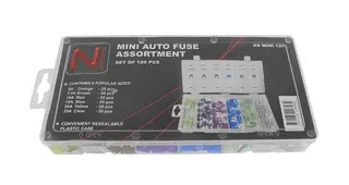 Sikrings sett i boks 120 stk MINI - Leveres i 6-roms boks