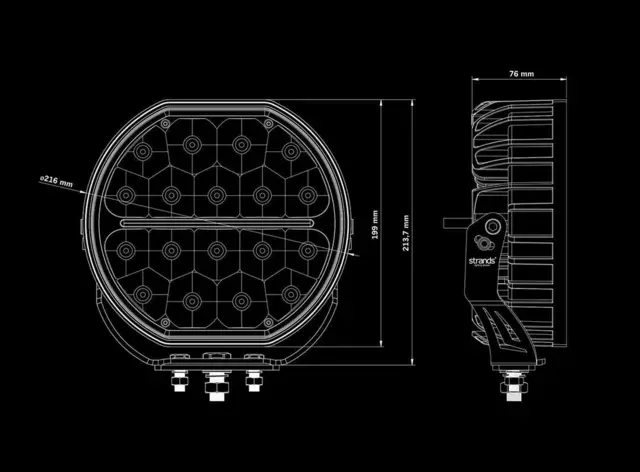 Strands Big Energy 9" Hvit/Orange Parklys | Optimized Beam 