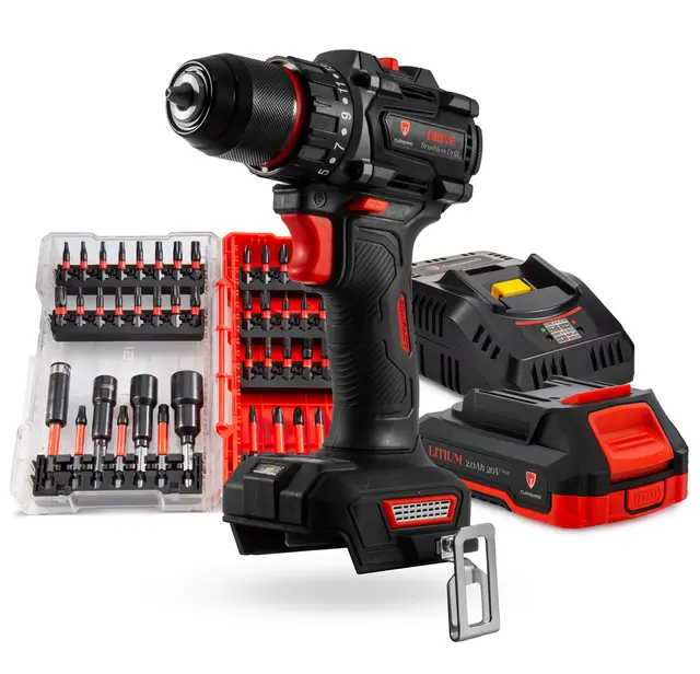 Turisimo DRIVE Komplett pakke 20V Drill m/ batteri, lader og bitssett 