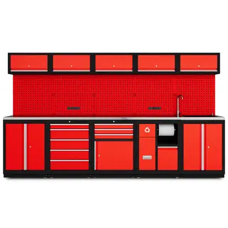Turisimo garasjeinnredning 340cm 340x52,5x189cm - standard dybde med vask