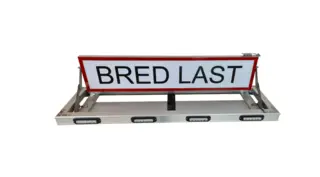 Varslingsbjelke med bredlast skilt L1159mm B344mm Lys i skilt