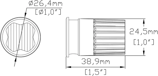 VP Hideaway Flash 4-LED Ø26,4 / Bor 26mm For innfelling 